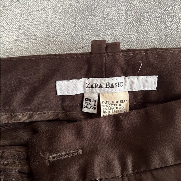 ZARA BASIC brown pants size 2 - Picture 4 of 6